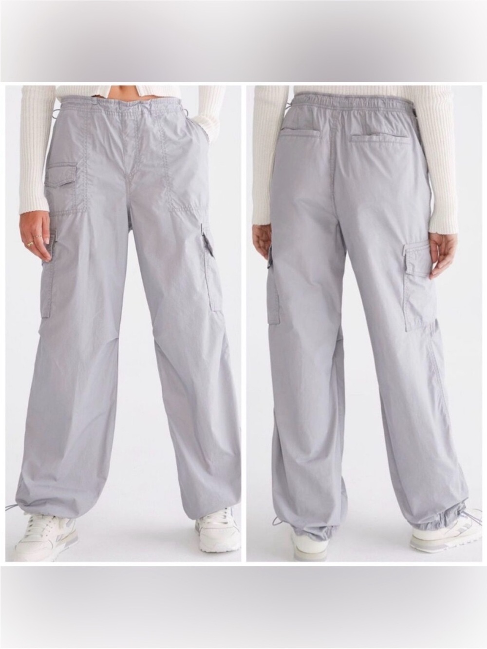 Aeropostale Baggy Gray Parachute Cargo Pants Size M